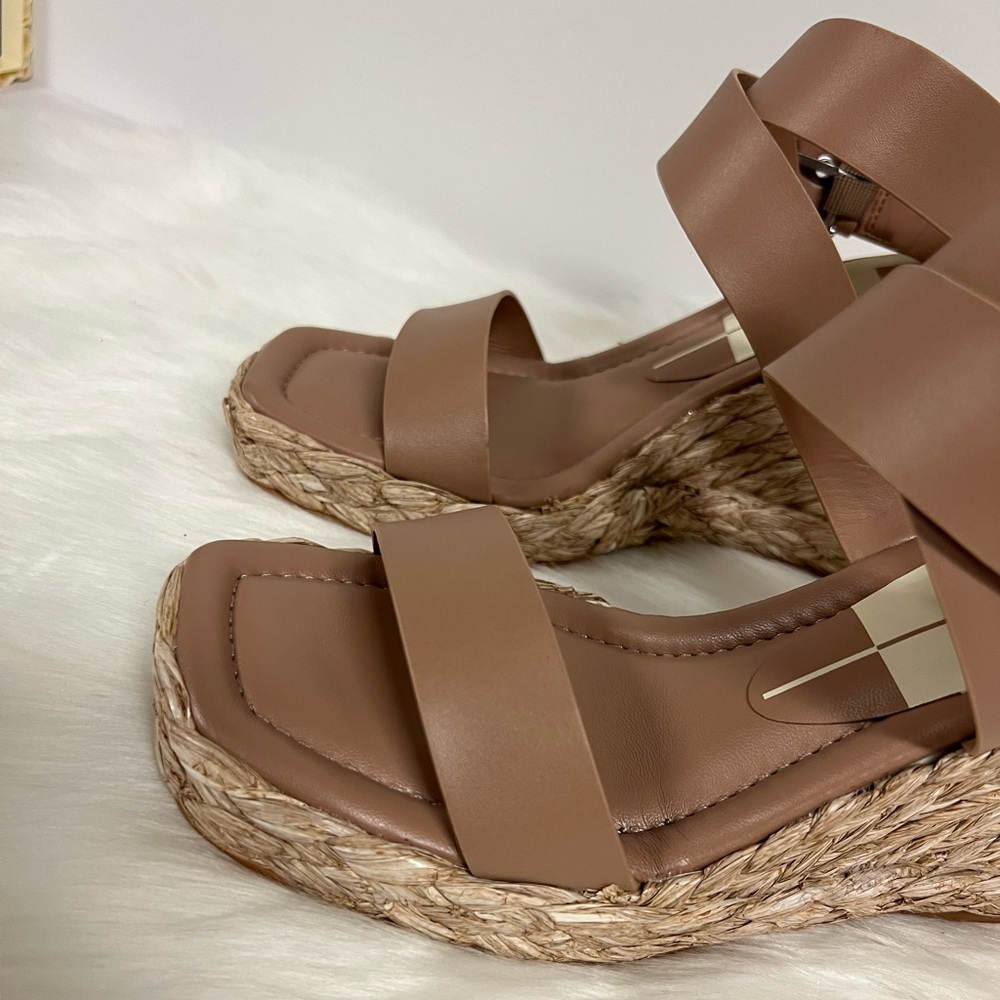 Dolce Vita Aldona Braided Raffia Ankle Strap Wedge Sandal Belgium Sweet - Picture 5 of 15